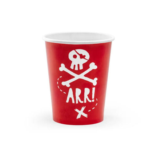 Picture of CUPS PIRATES RED 220ML - 6 PACK